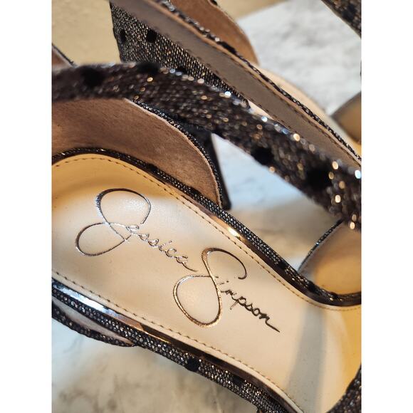 Jessica Simpson Averie Women's Pewter Stiletto Heel Open-Toe Sandal Size 8.5M - Picture 8 of 10